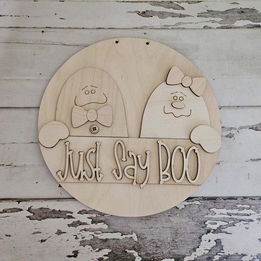 DIY Halloween Ghost Door Sign: Unfinished Wood Blank