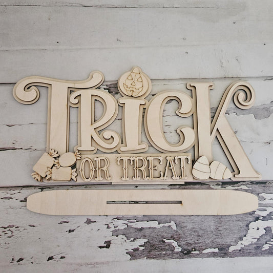 Halloween Gnome Wood Shelf Sitter Blank - Fall Tiered Tray DIY Decor