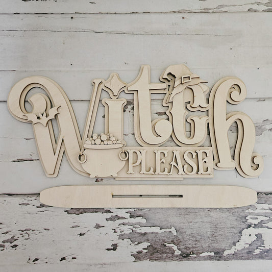 Halloween Gnome Shelf Sitter Wood Blank DIY Kit