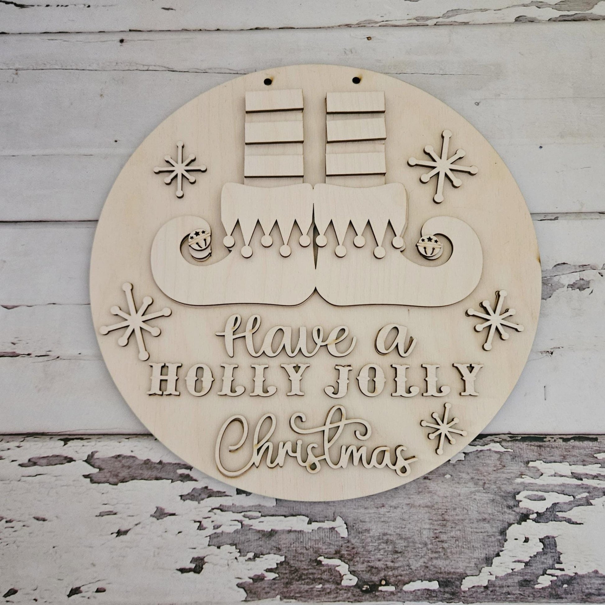 DIY Christmas Door Hanger Kit | Unfinished Wood Santa Decor