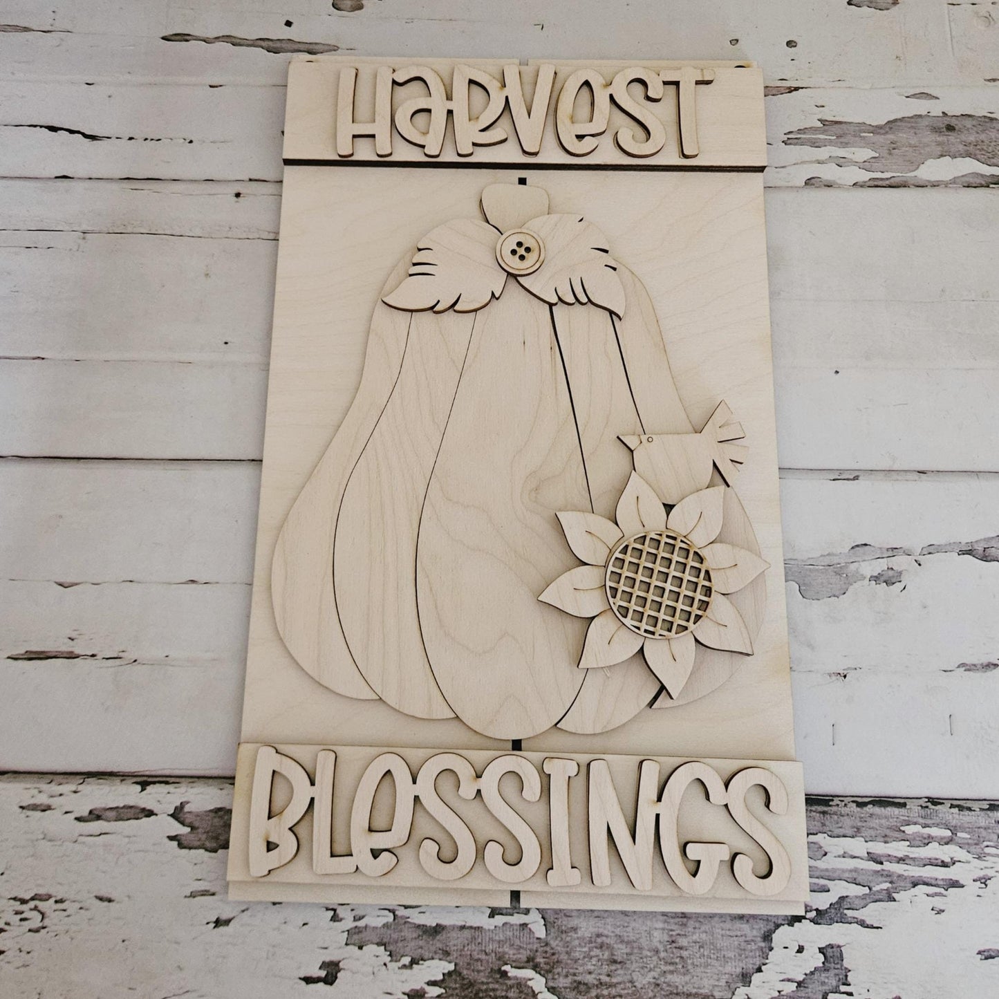 Fall Wood Door Hanger DIY Blank – Autumn Pumpkin Decor