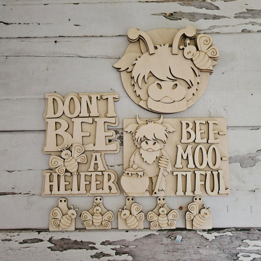 Bee Tiered Tray Decor DIY Kit – Unpainted Wood Craft Bundle