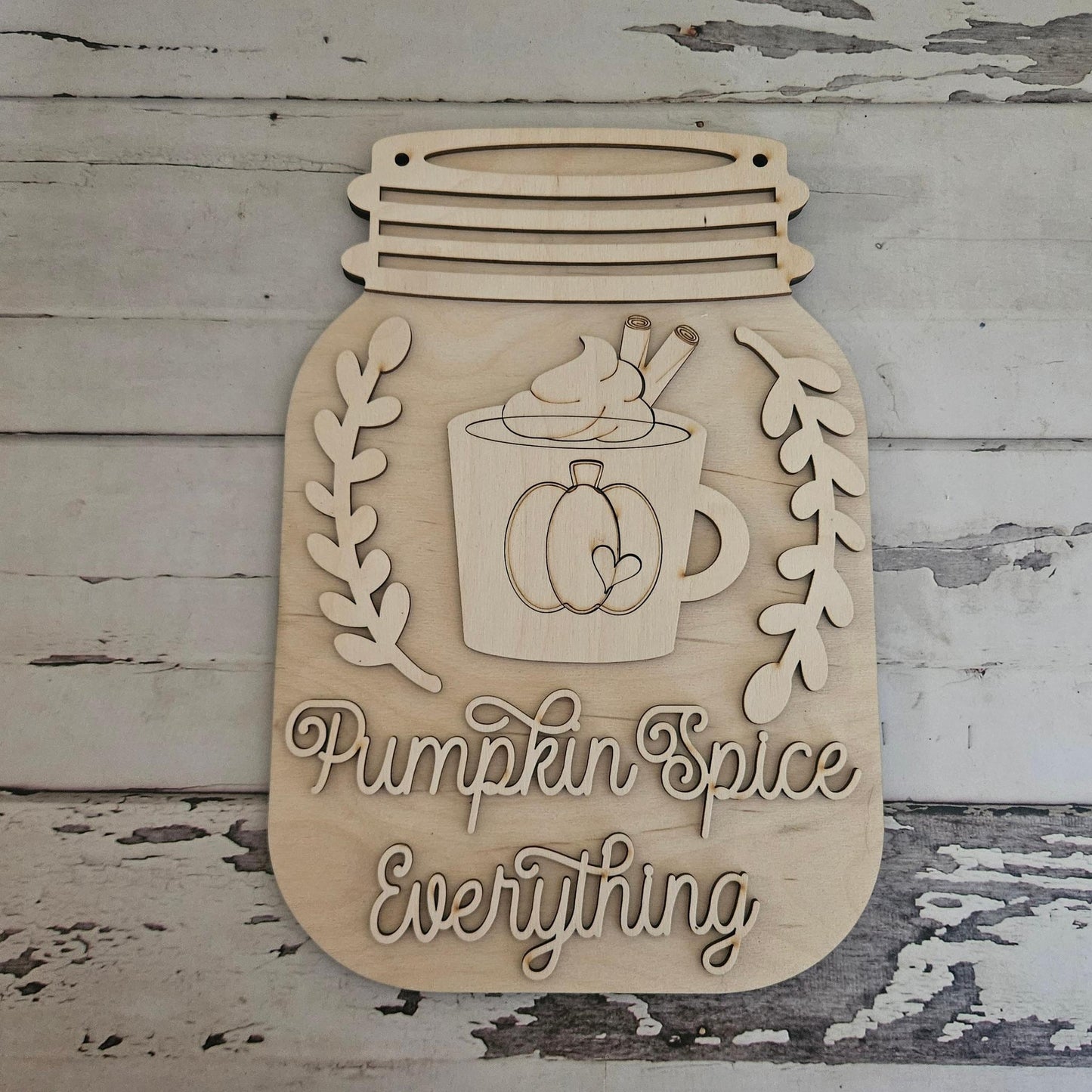 DIY Fall Wood Door Hanger Blank: Autumn Wreath Decor (11.6x7.9 inches)