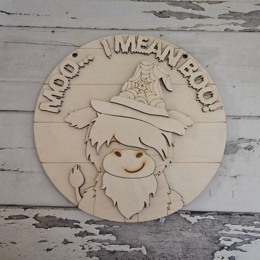 DIY Halloween Pumpkin Door Hanger Blank: Unfinished Birch Wood