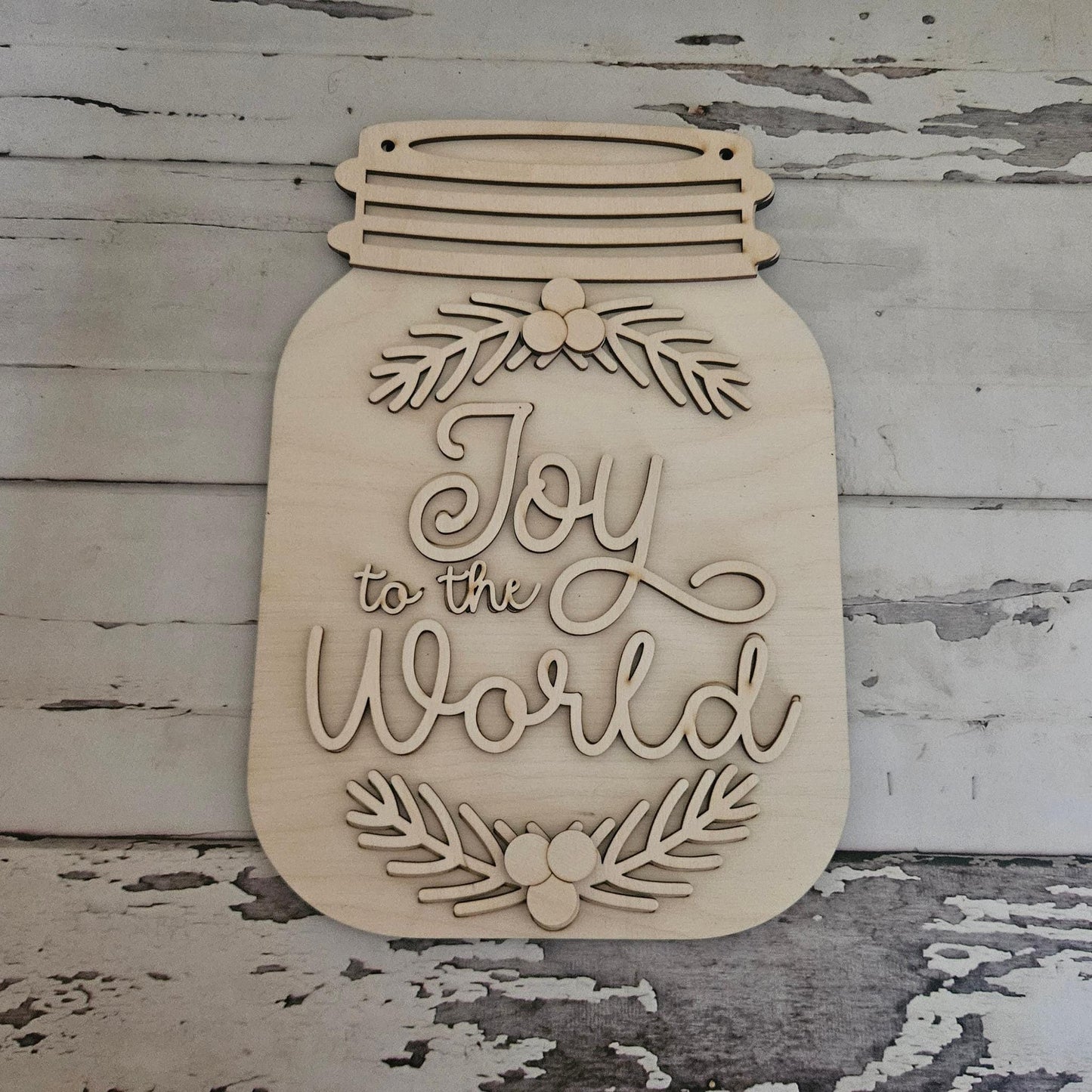DIY Christmas Door Hanger Kit: Santa & Mrs. Claus Unpainted Wood