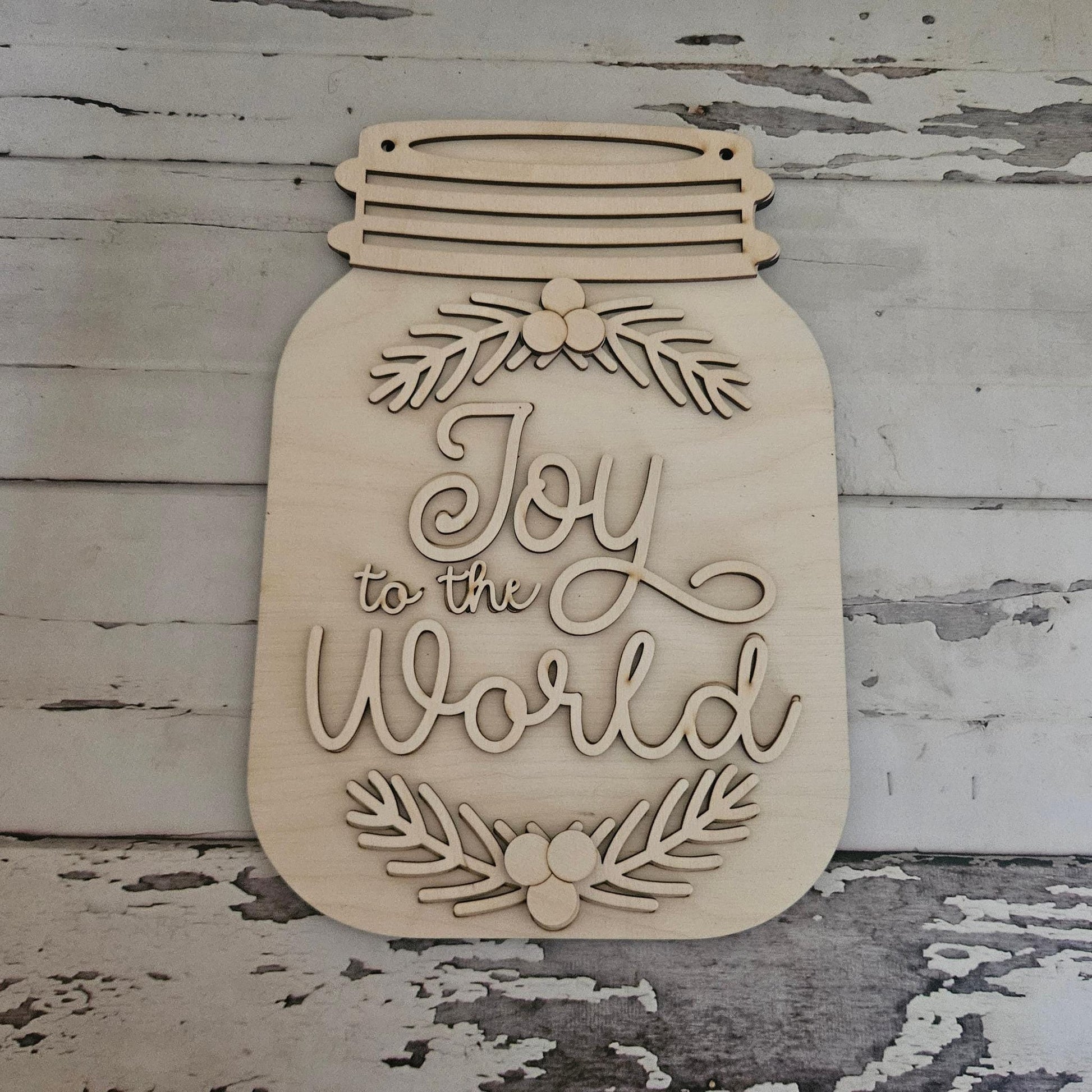DIY Christmas Door Hanger Kit: Santa & Mrs. Claus Unpainted Wood