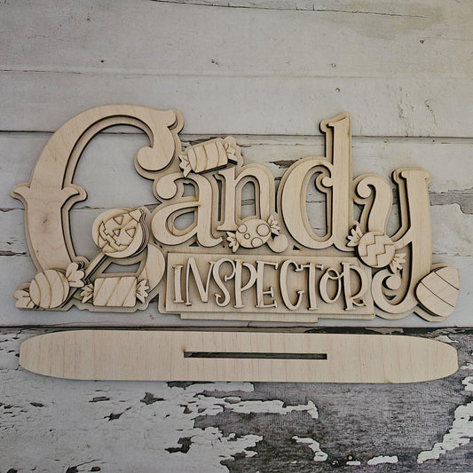 DIY Halloween Gnome Shelf Sitter - Unpainted Wood Tiered Tray Decor