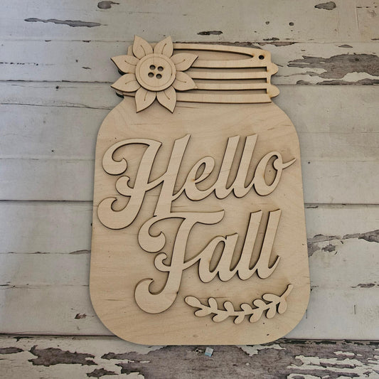 DIY Fall Wood Door Hanger Blank: Autumn Wreath Decor