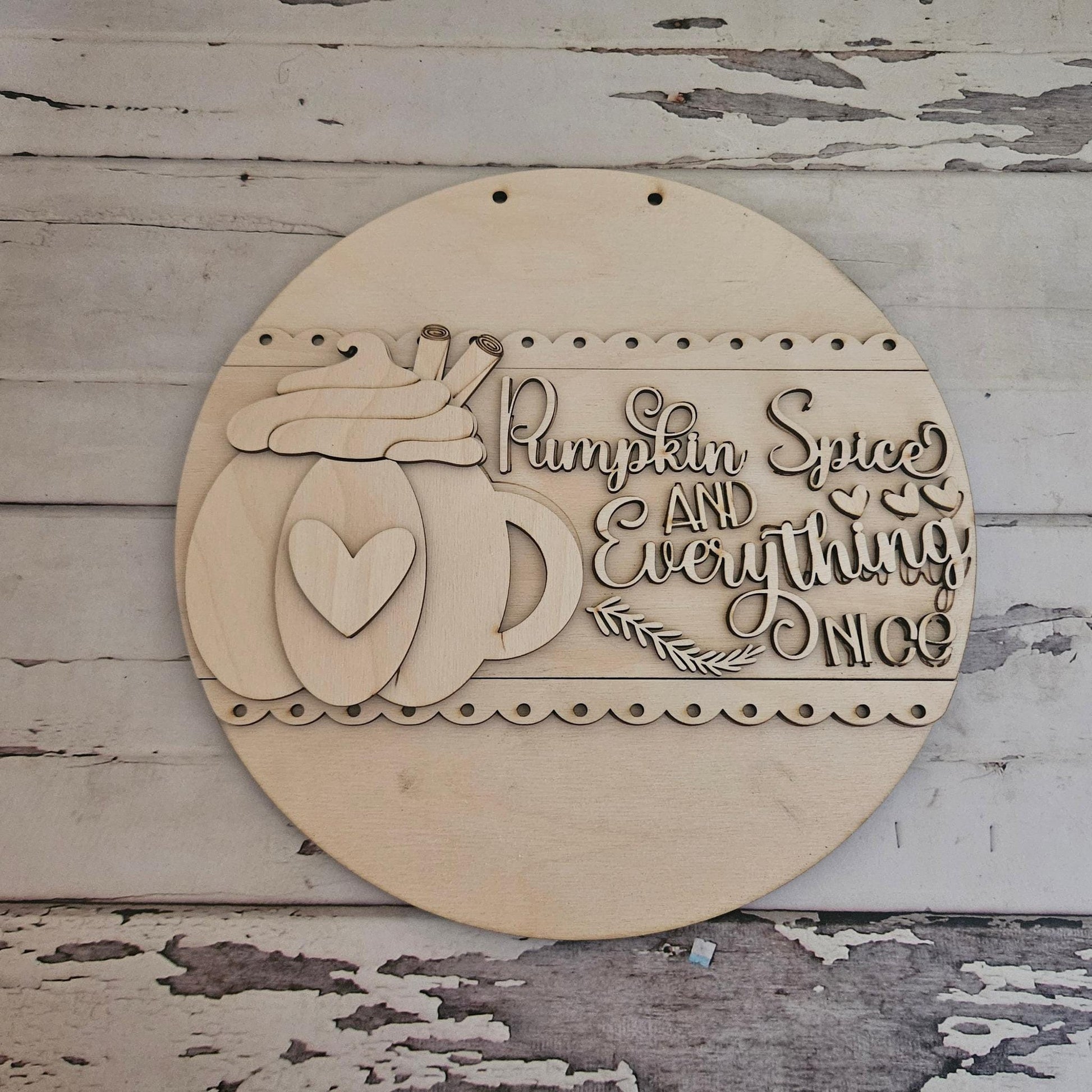 DIY Fall Wood Door Hanger Blank: Unfinished Autumn Wreath Base