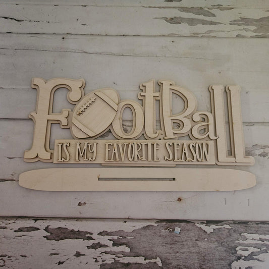 DIY Football Shelf Sitter Kit: Unfinished Wood Sports Decor (11.5x4.7 inches)