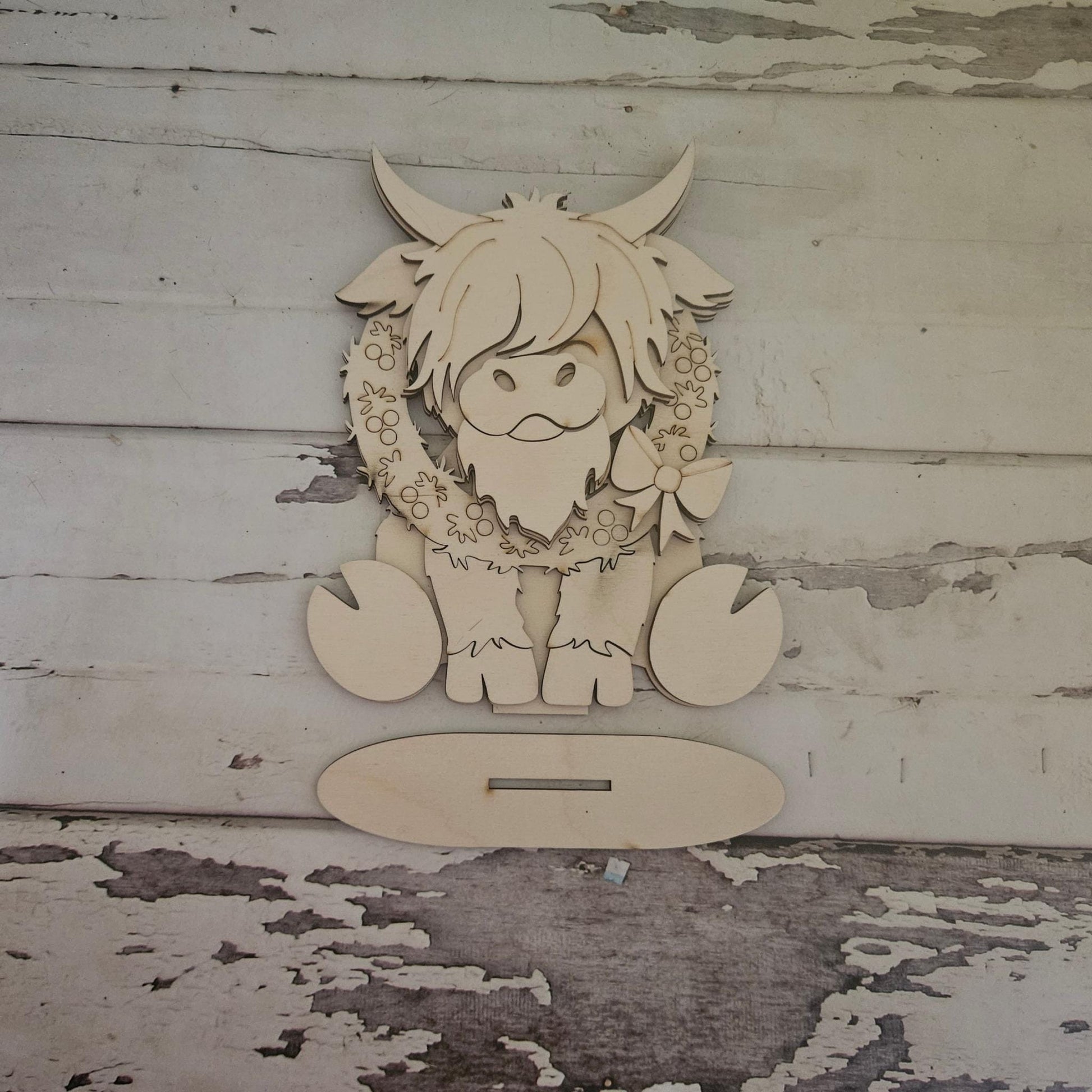DIY Santa Shelf Sitter Blank: Unfinished Wood Christmas Decor