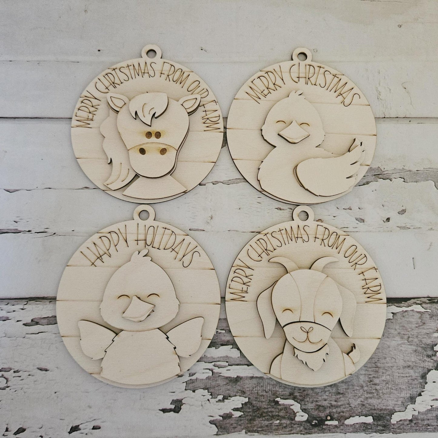 DIY Christmas Ornament Coloring Kit: Unfinished Wood, Kids Craft