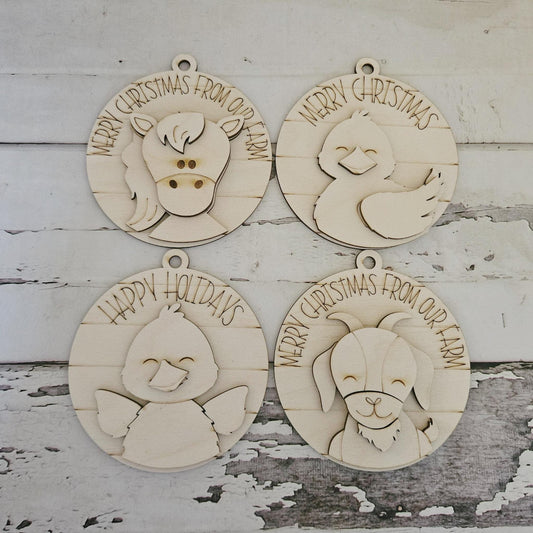 DIY Christmas Ornament Coloring Kit: Unfinished Wood, Kids Craft