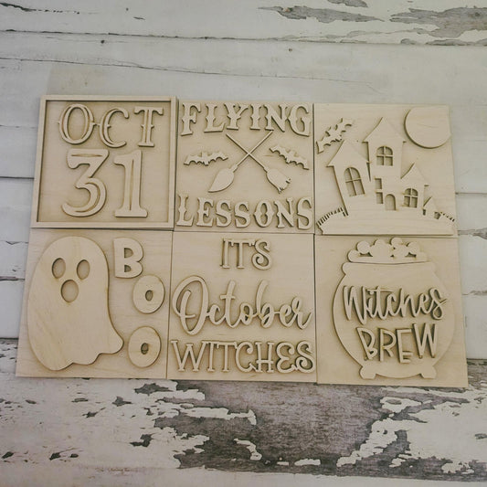 Halloween Tiered Tray Decor Bundle: DIY Fall Decor Blanks