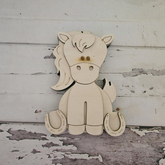 DIY Horse shelf sitter: Unfinished horse home decor