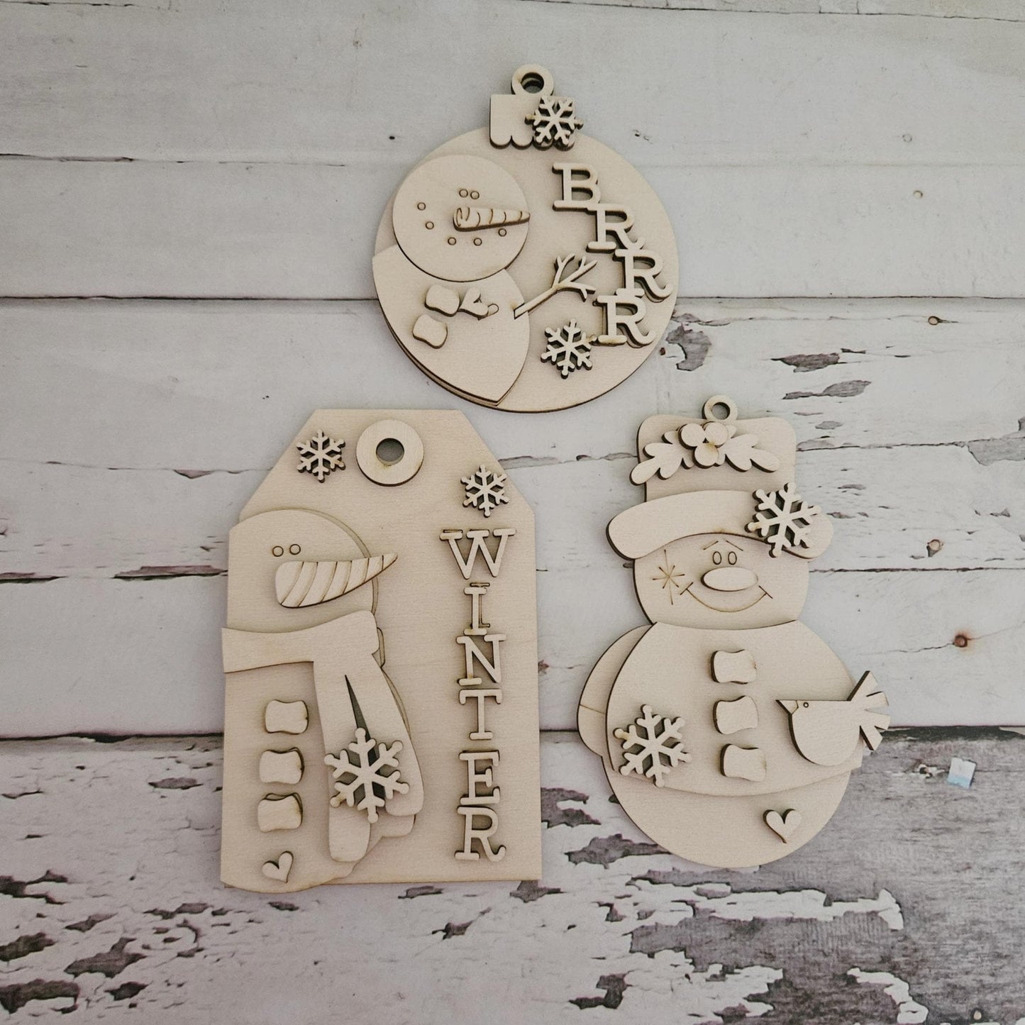 DIY Christmas Ornament Coloring Kit: Unfinished Wood, Kids Craft