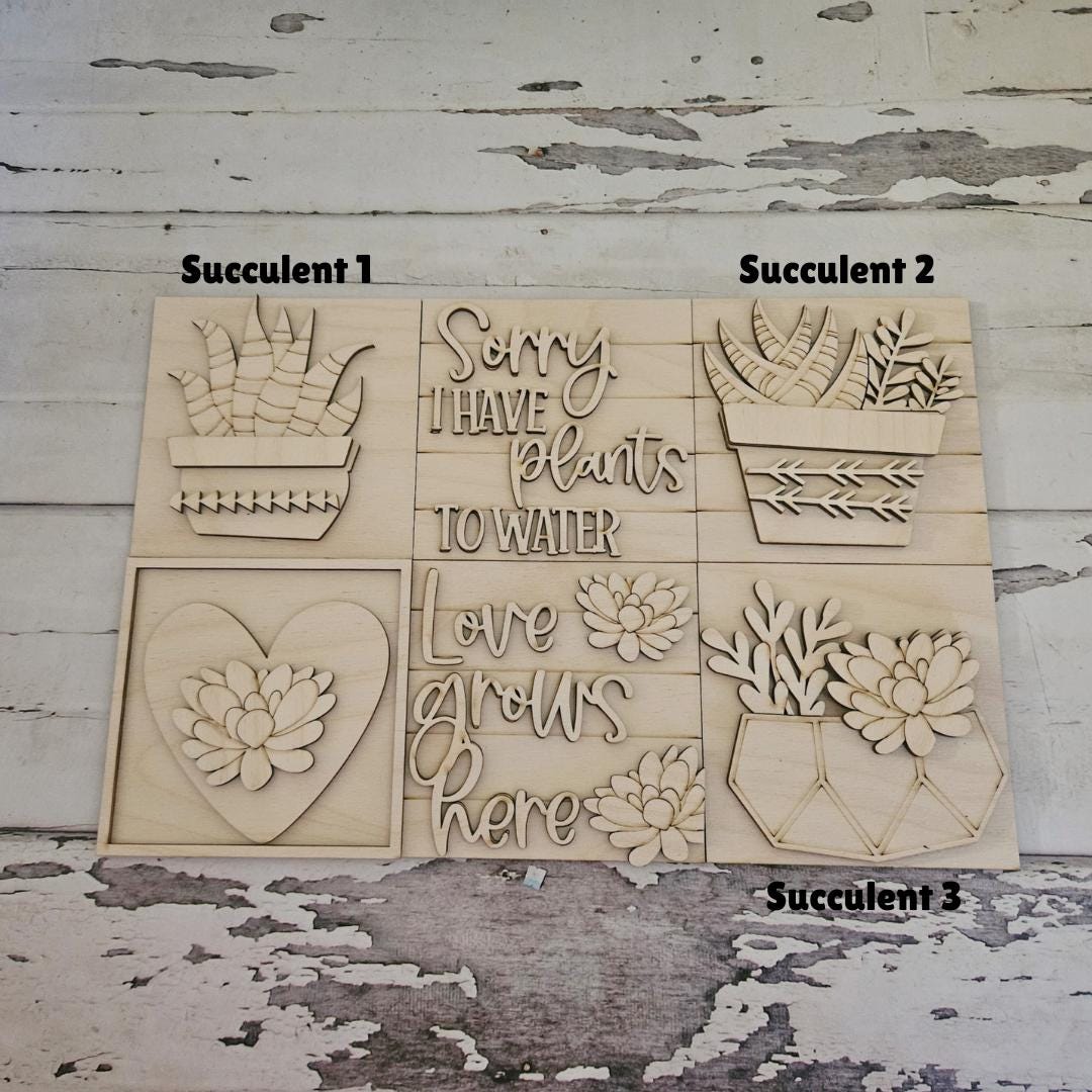 DIY Succulent Tiered Tray Wood Blank: Unfinished Birch Wood