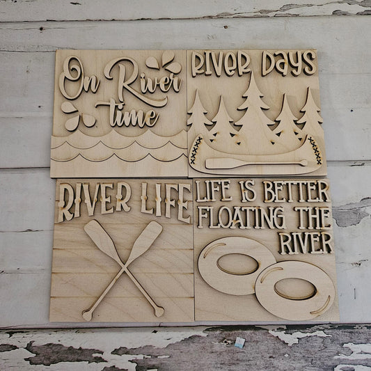 DIY River interchange signs: Make your own tiered tray decor