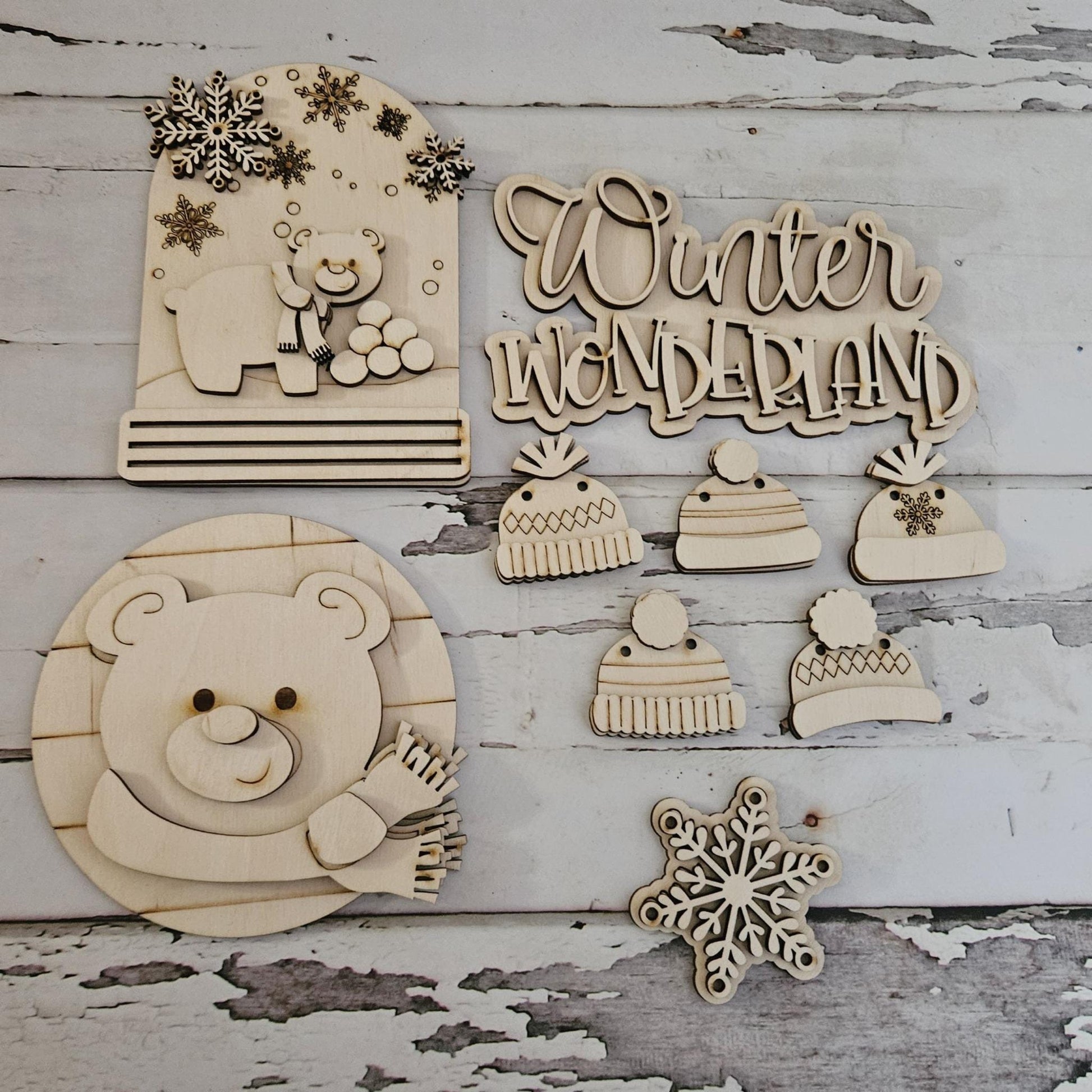 DIY winter polar bear tiered tray: Make your own winter home decor