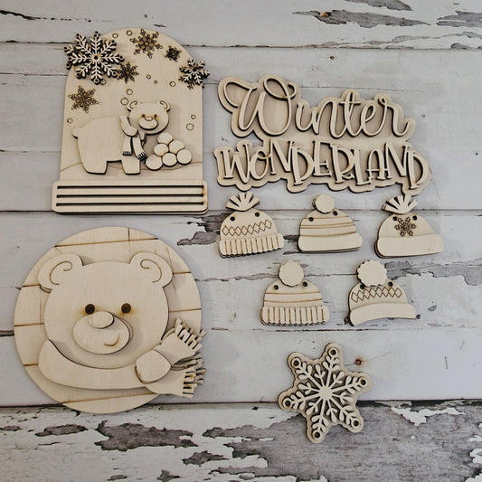 DIY winter polar bear tiered tray: Make your own winter home decor