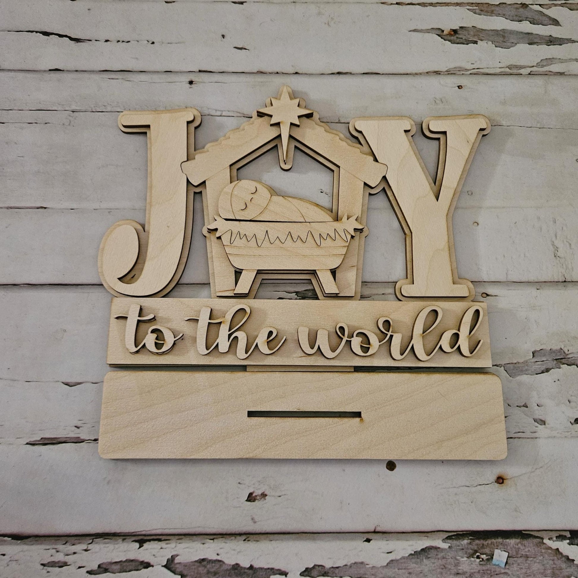 DIY Religious Christmas shelf sitter; Make your own Christmas decoration