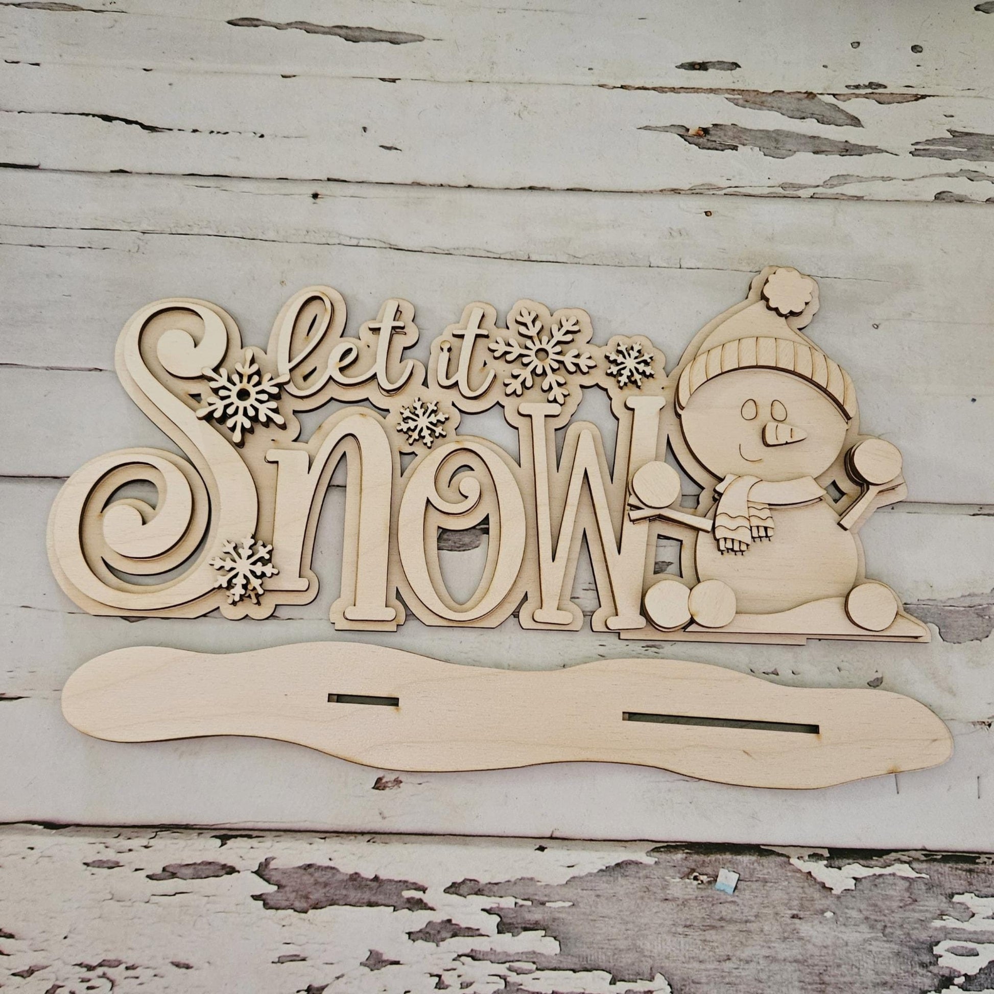DIY winter shelf sitter; Make your own snowman decor