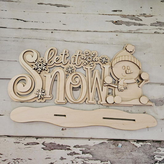DIY winter shelf sitter; Make your own snowman decor