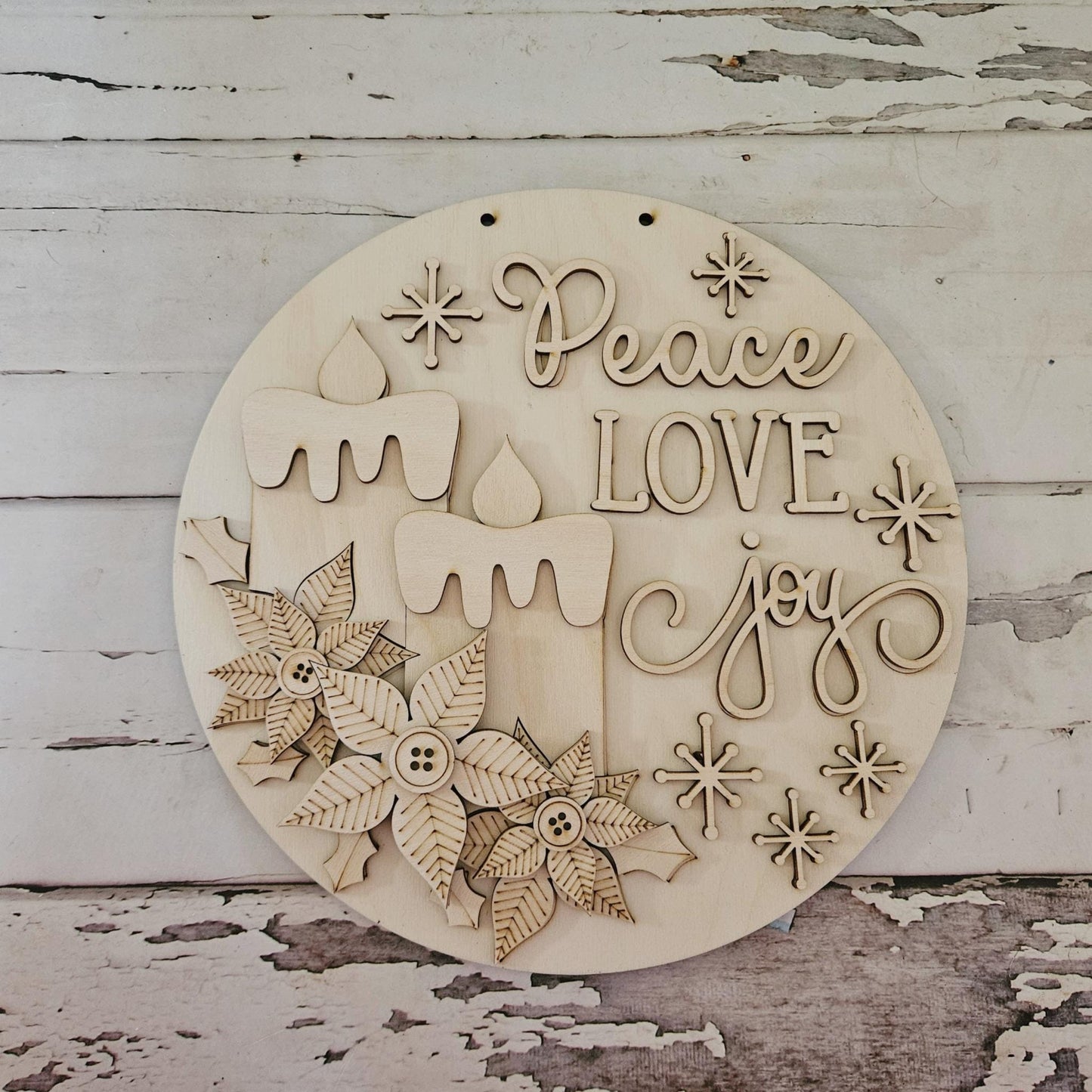 DIY Christmas Door Hanger Kit: Santa & Mrs. Claus Unfinished Wood