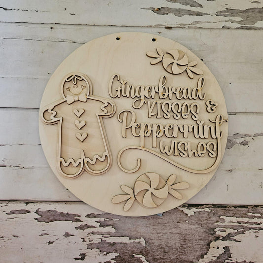DIY Christmas Door Hanger Kit: Santa & Mrs. Claus Unfinished Wood