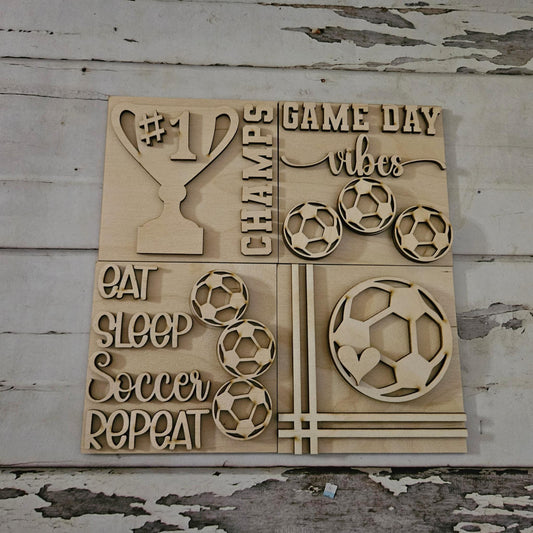 DIY Soccer Interchangeable signs, Make your own sport tiered tray decor