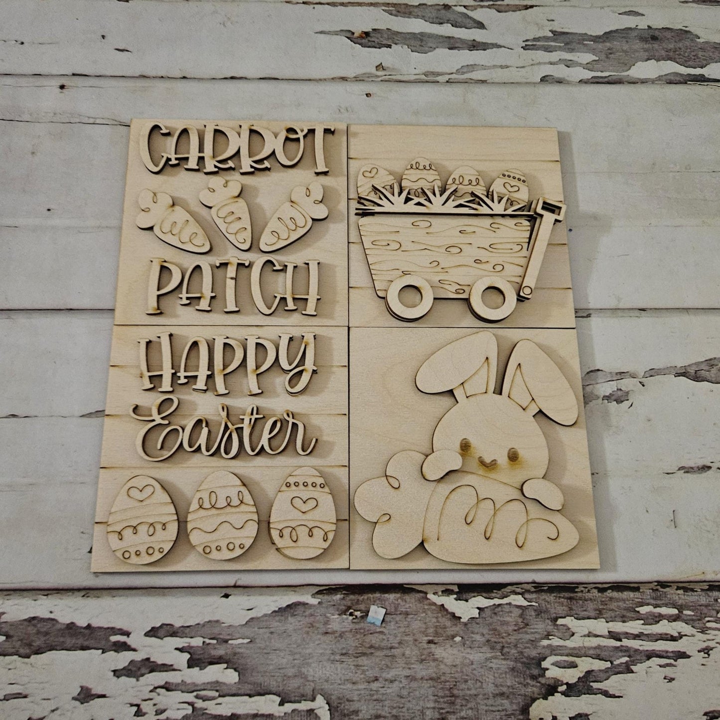 DIY Easter Interchangeable signs, Make your own spring tiered tray decor