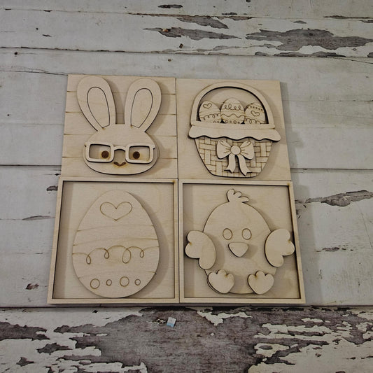 DIY Easter Interchangeable signs, Make your own spring tiered tray decor