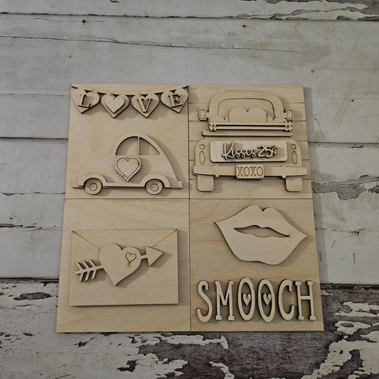 DIY Valentine's interchangeable sign, Make your own Valentine tiered tray decor
