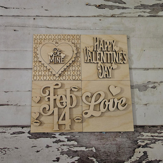 DIY Valentine's interchangeable sign, Make your own Valentine tiered tray decor