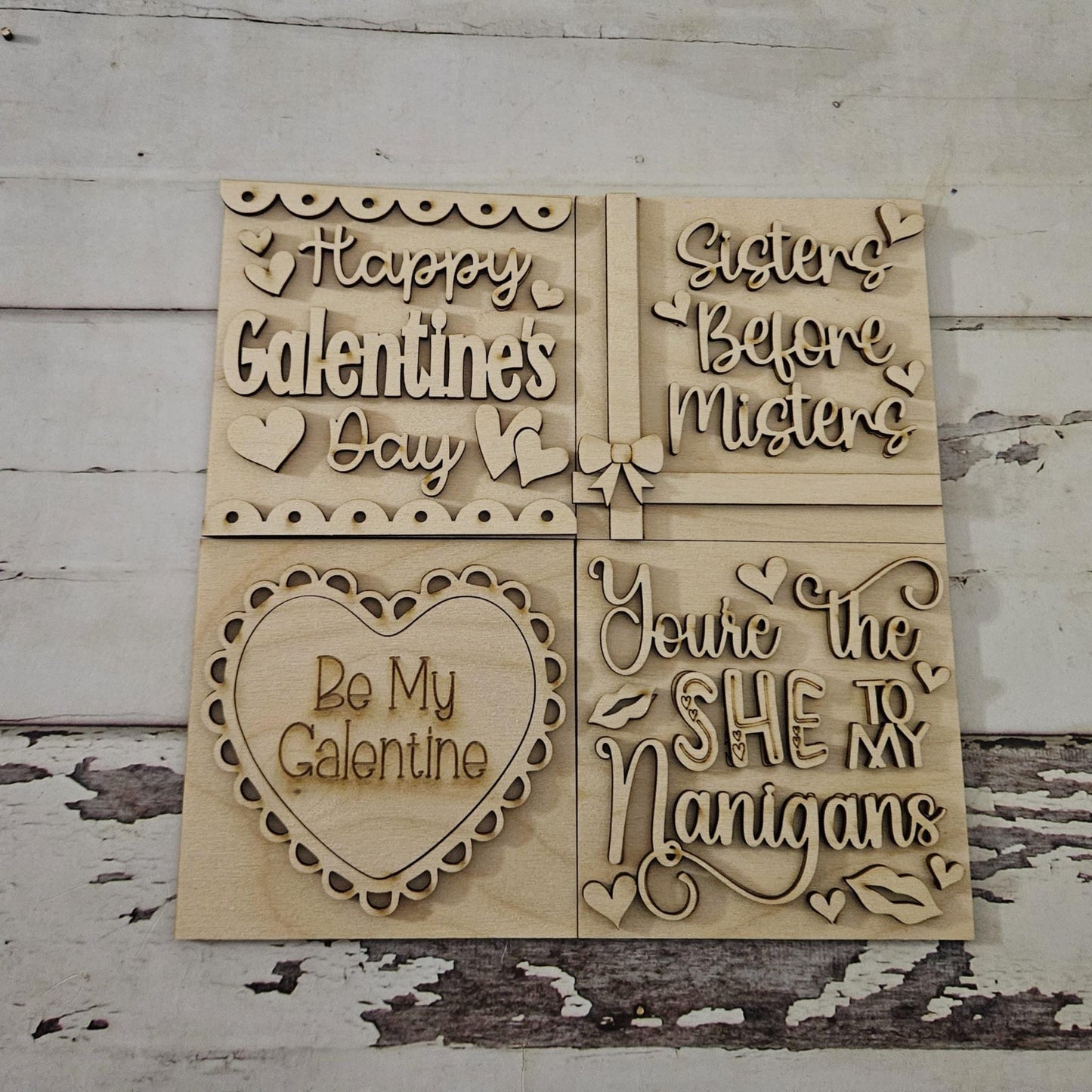 DIY Valentine's interchangeable sign, Make your own Valentine tiered tray decor