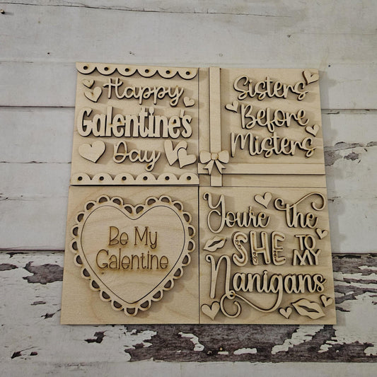 DIY Valentine's interchangeable sign, Make your own Valentine tiered tray decor