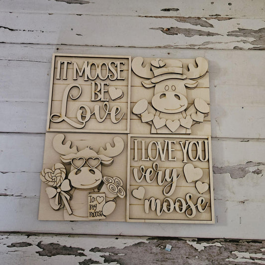 DIY Moose interchangeable sign, Make your own Valentine's Day tiered tray decor