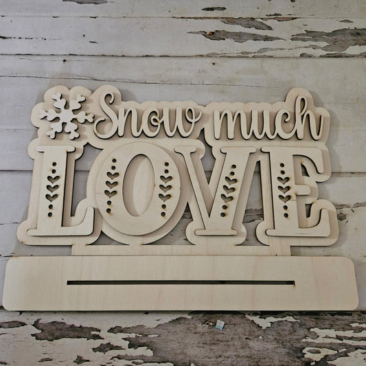 DIY Winter Shelf Sitter Wood Blank - Snowman Tiered Tray Decor