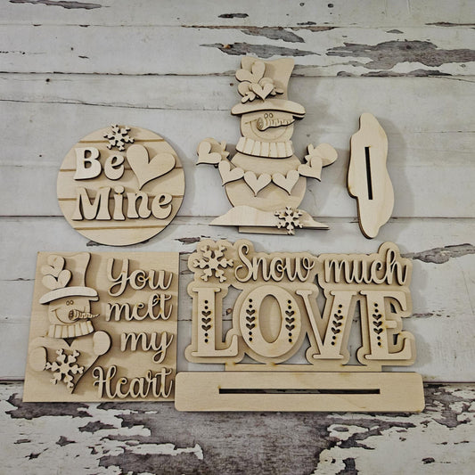 DIY Snowman Valentine's tiered tray, Make your own winter home decor