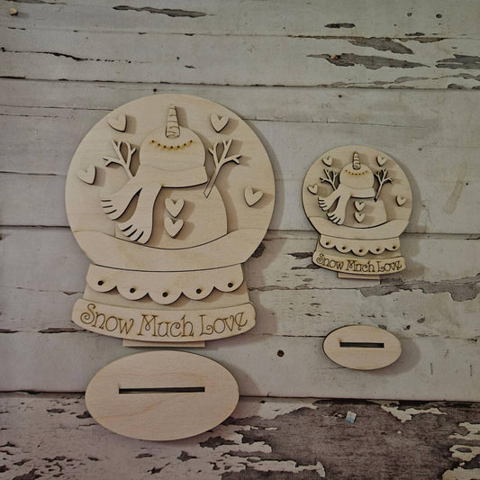 DIY Valentine's day shelf sitter, Make your own snowman snow globe