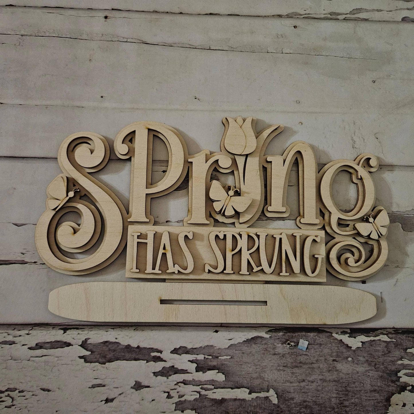 DIY Spring shelf sitter, Make your own Spring tiered tray home decor