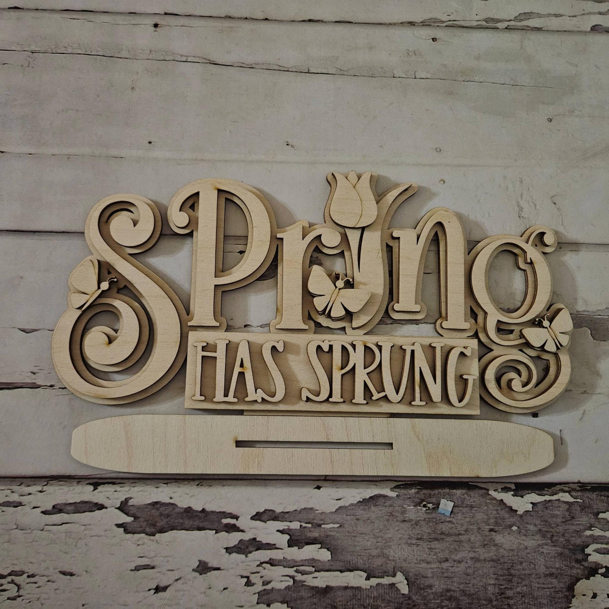 DIY Spring shelf sitter, Make your own Spring tiered tray home decor