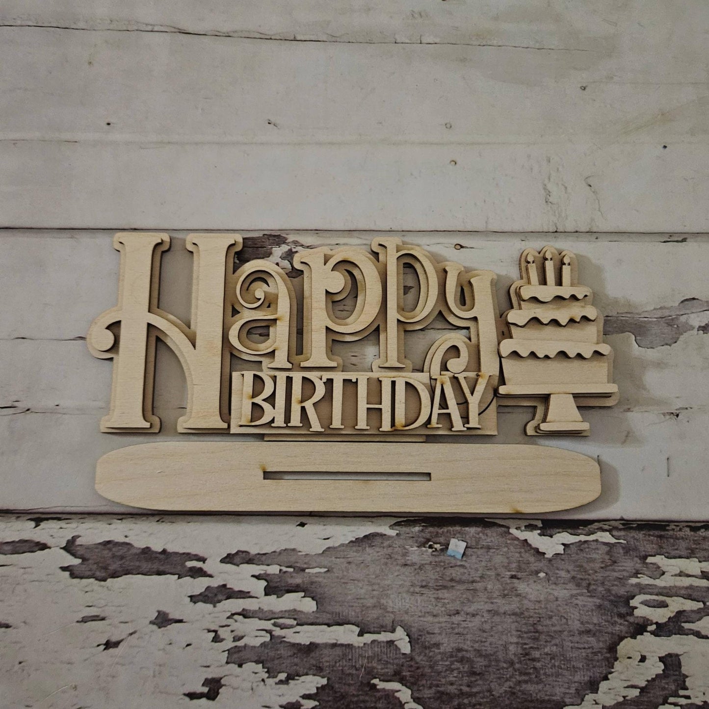 DIY Happy Birthday Shelf Sitter, Make your own Birthday decor
