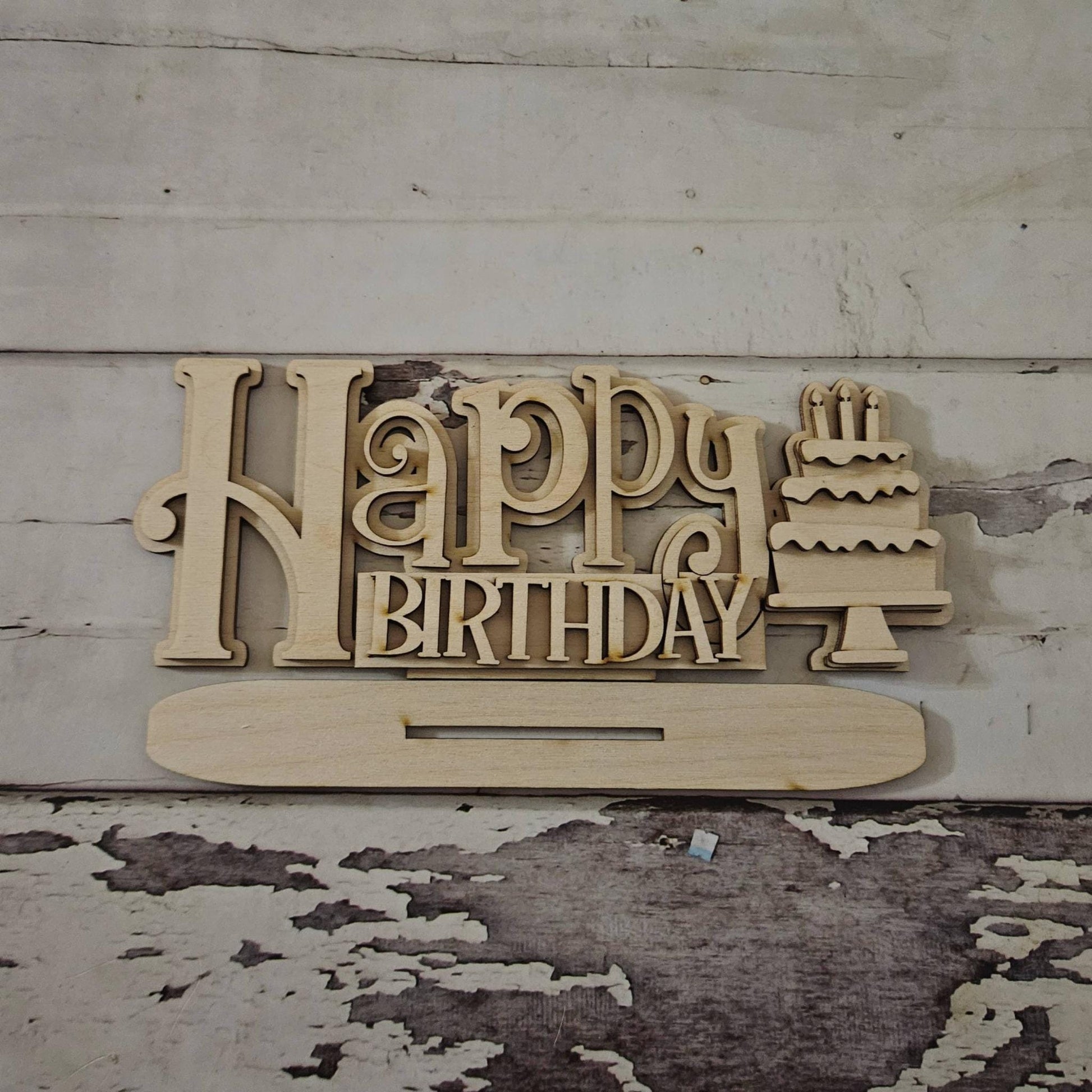 DIY Happy Birthday Shelf Sitter, Make your own Birthday decor