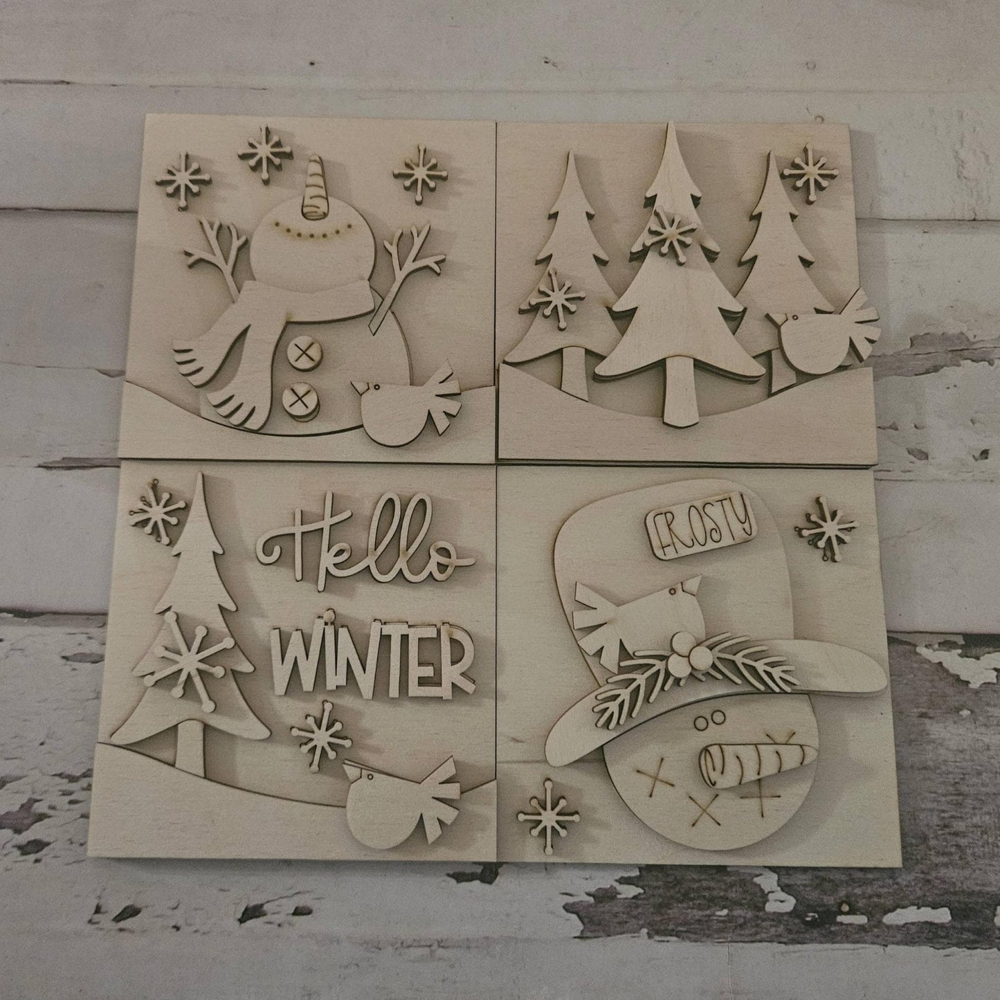 DIY Snowman interchangeable signs, Make your own winter tiered tray decor
