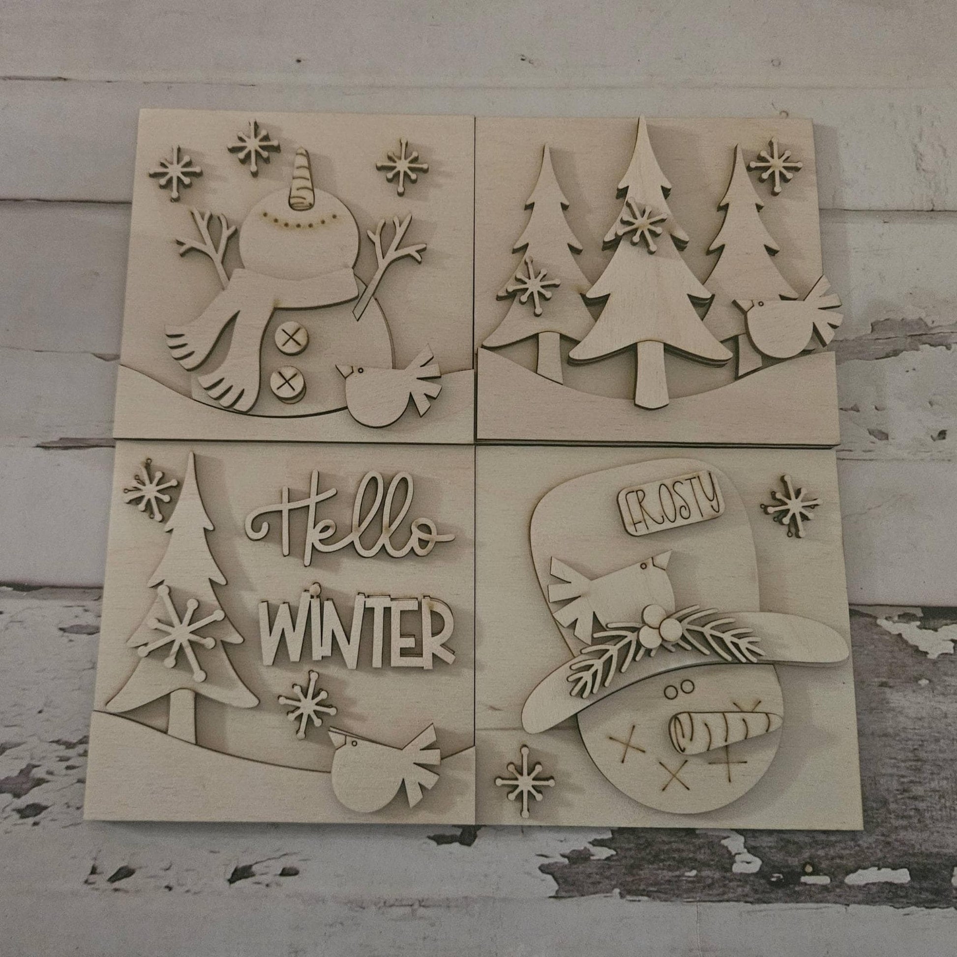 DIY Snowman interchangeable signs, Make your own winter tiered tray decor