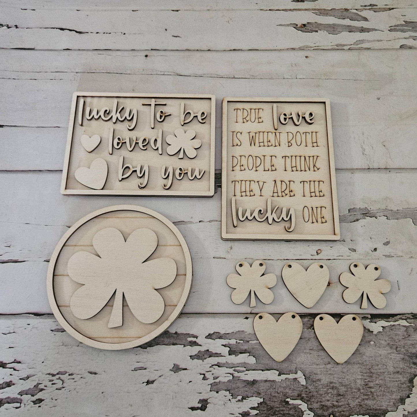 DIY St Patrick's Day Tiered Tray Decor Kit, Unpainted Wood Craft