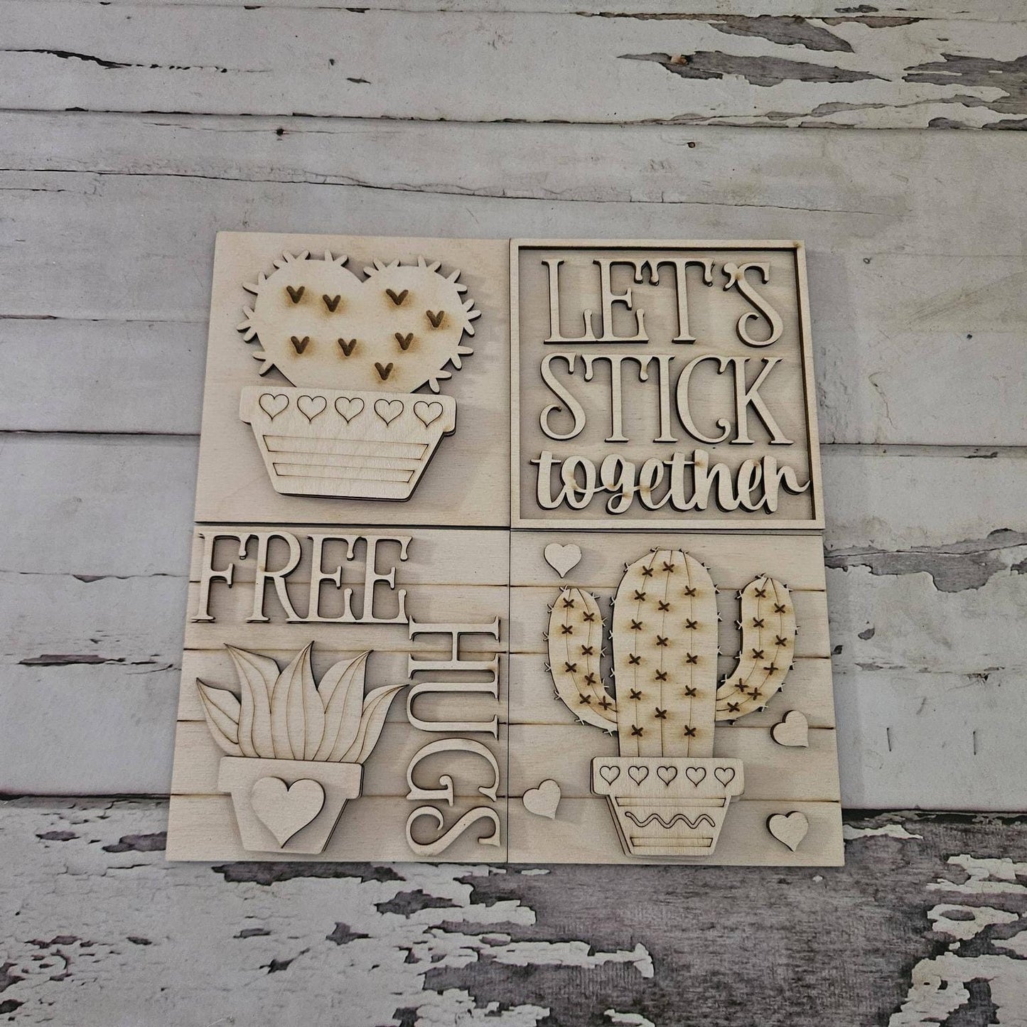 DIY Succulent Tiered Tray Wood Blank: Unfinished Birch Wood