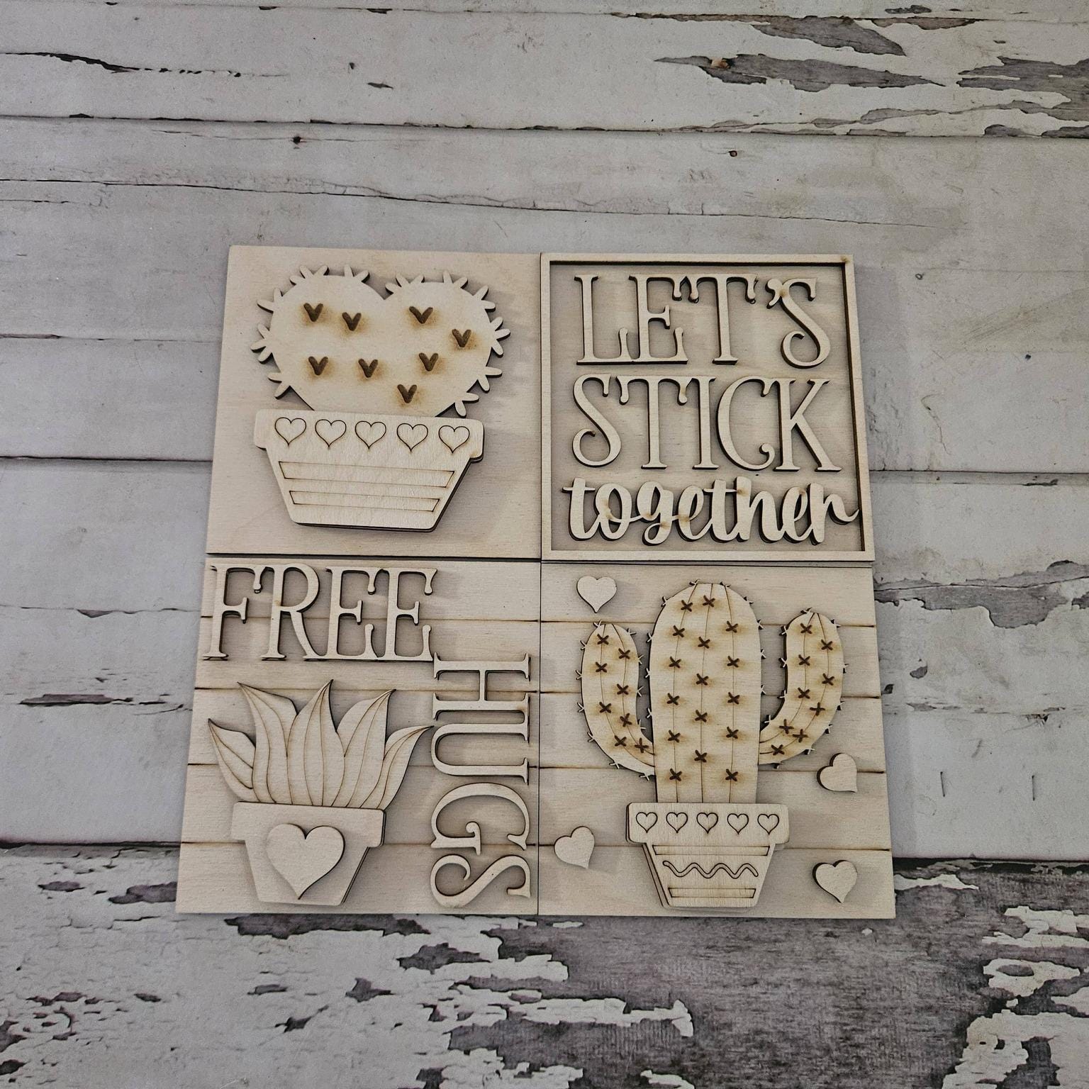 DIY Succulent Tiered Tray Wood Blank: Unfinished Birch Wood