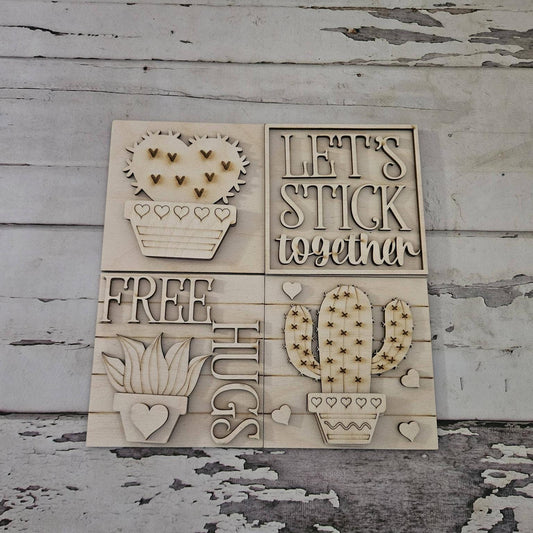 DIY Succulent Tiered Tray Wood Blank: Unfinished Birch Wood